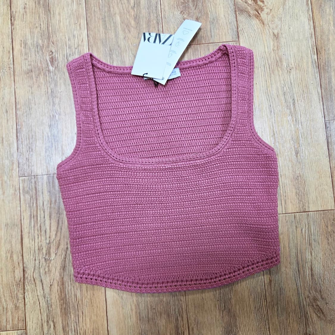 자라(ZARA) 크로쉐 니트크롭탑 55-66 새상품 상품이미지2