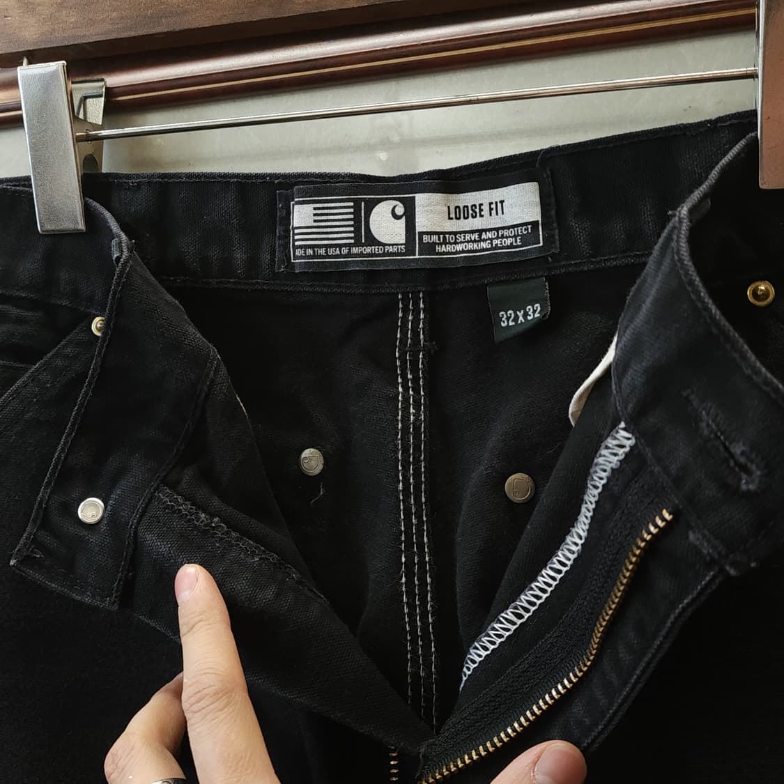 칼하트 더블니 블랙 칼하트 워크팬츠 BK BK 32x32 상품이미지9