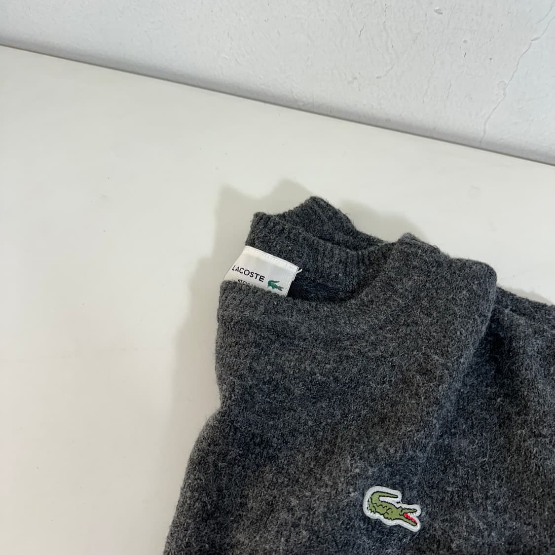 XL 100-105 라코스테 챠콜 울 라운드니트 상품이미지2