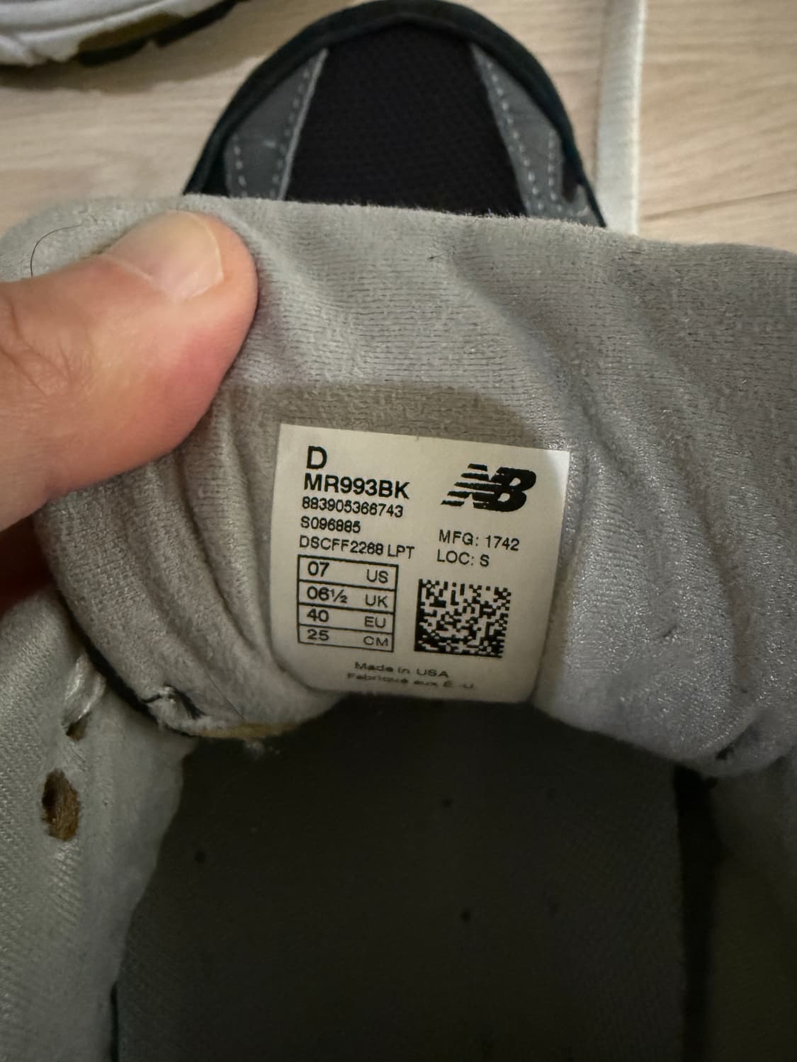 뉴발란스 993 블랙 Made in USA 250 상품이미지6