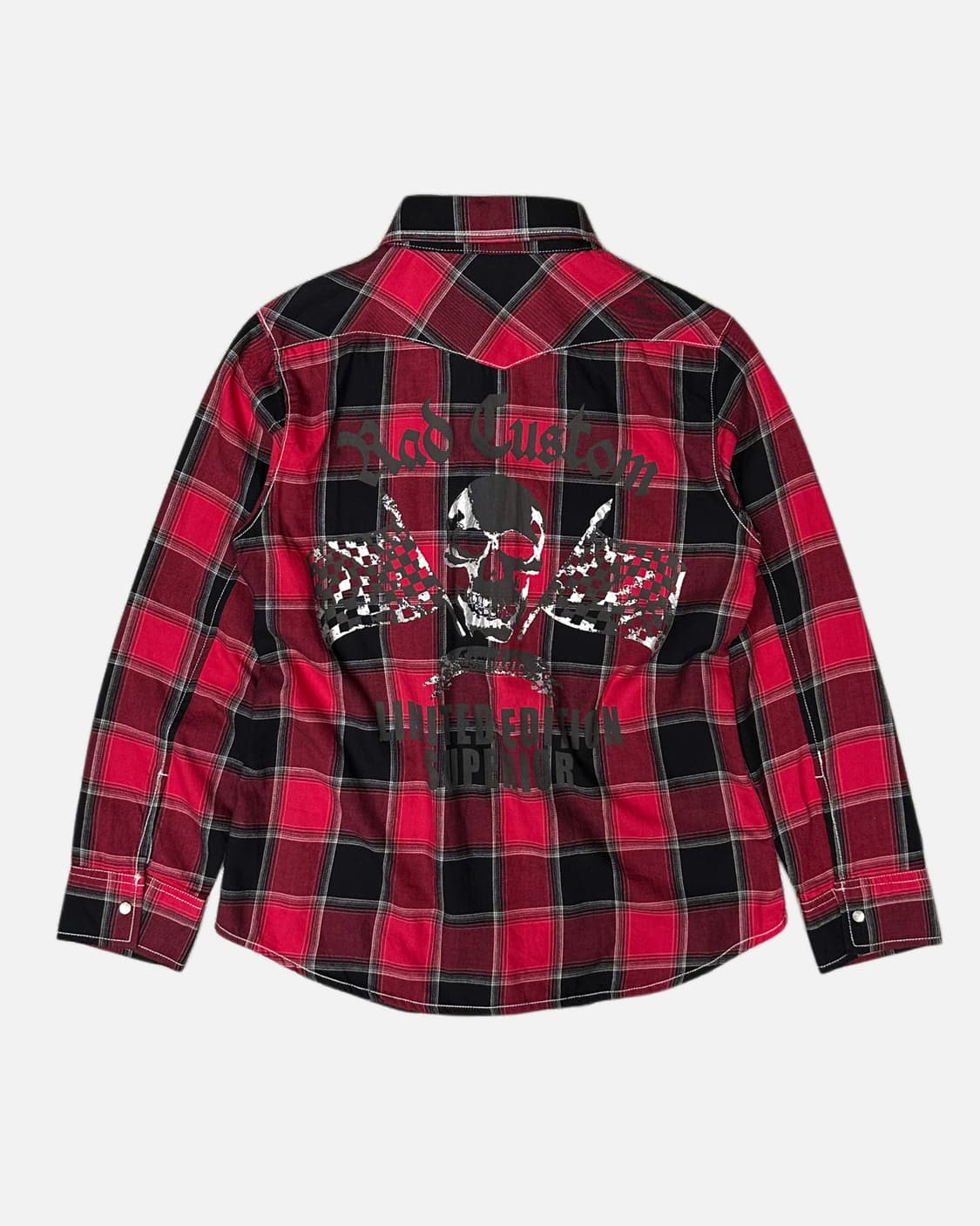  skull printing western check shirt 상품이미지5