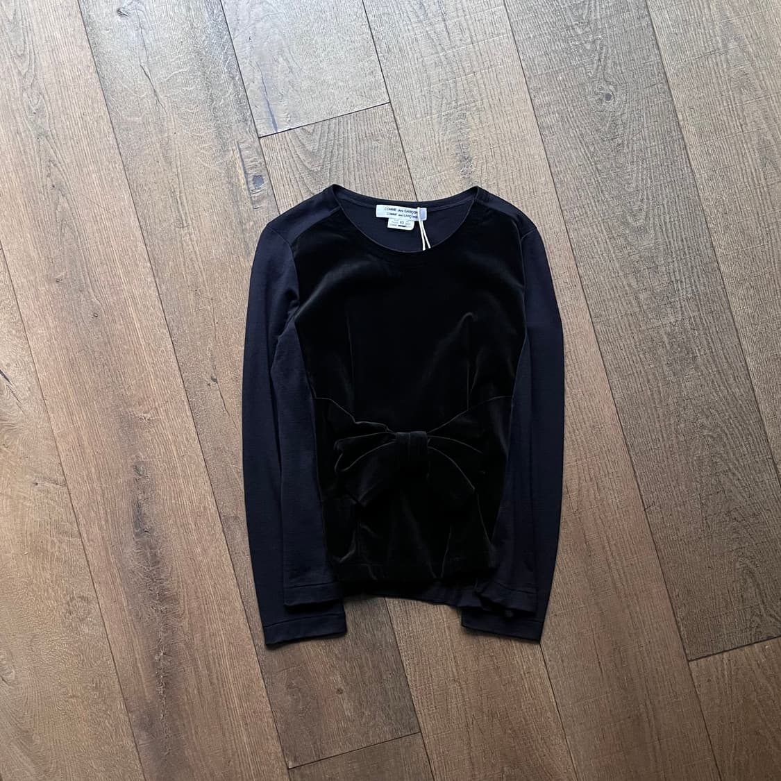 Velour Ribbon Docking Long Sleeve 상품이미지1