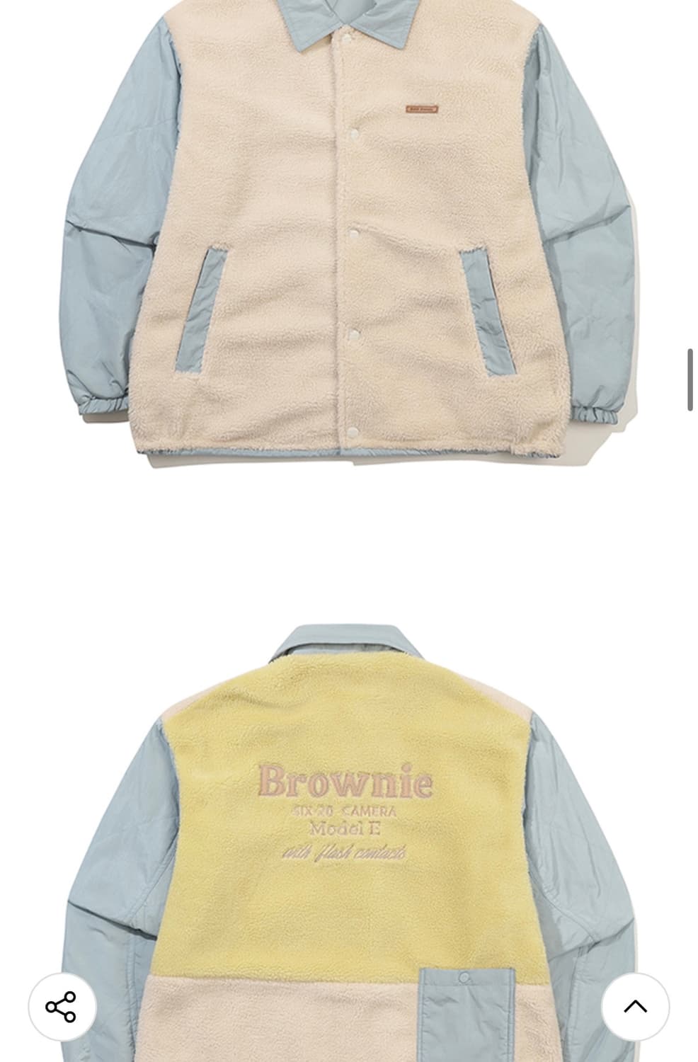 코닥 브라우니 리버시블 카라 패딩 자켓 Light Blue 컬러 M사이즈 상품이미지3