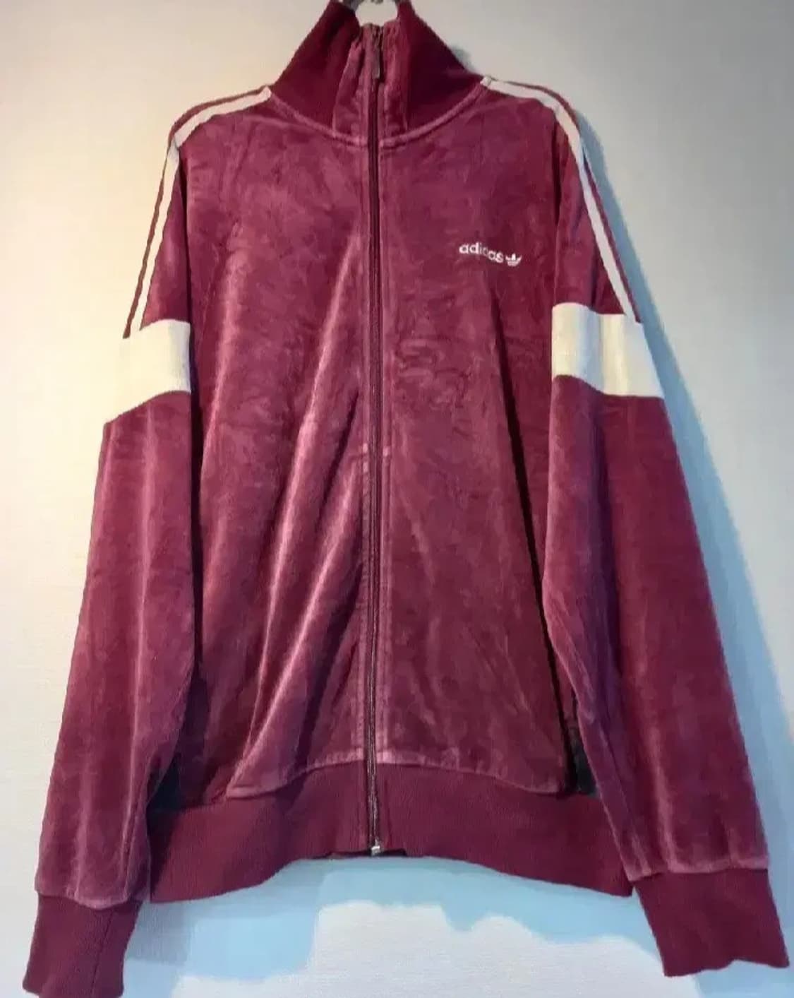 아디다스 희귀 벨벳 버건디 핑크 트랙탑 저지 져지집업 95~100 상품이미지1