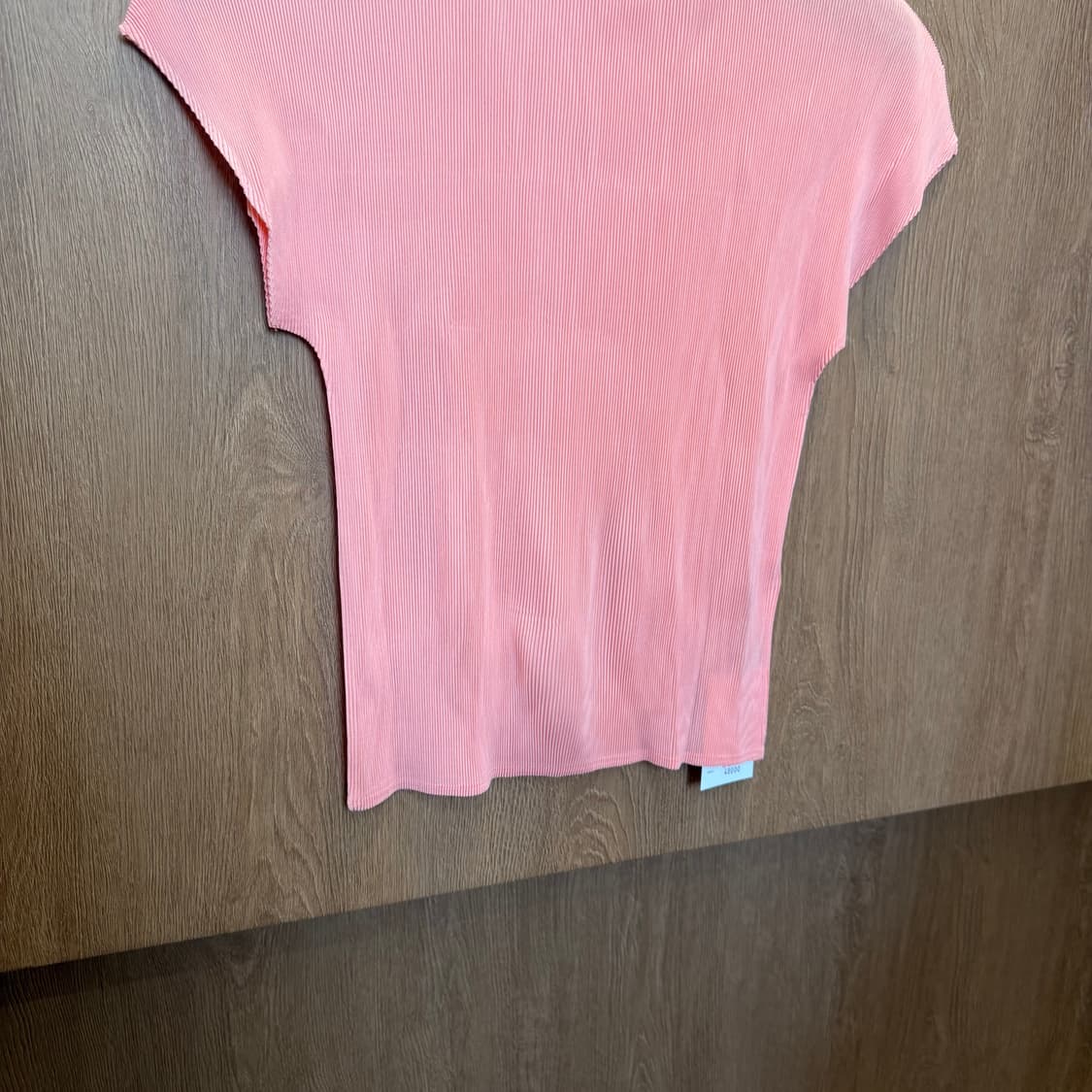 빈티지 하프넥 플리츠 블라우스 캡소매 디테일 슬림핏 핑크 상품이미지4