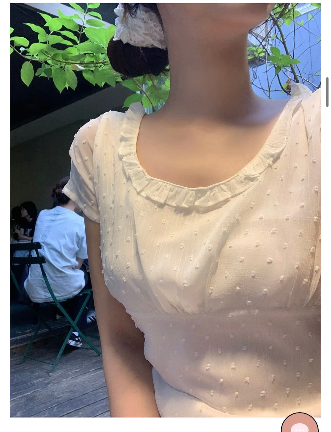 (새상품) 제니오 zaenio 애니 도트 쉬폰블라우스 L 상품이미지1