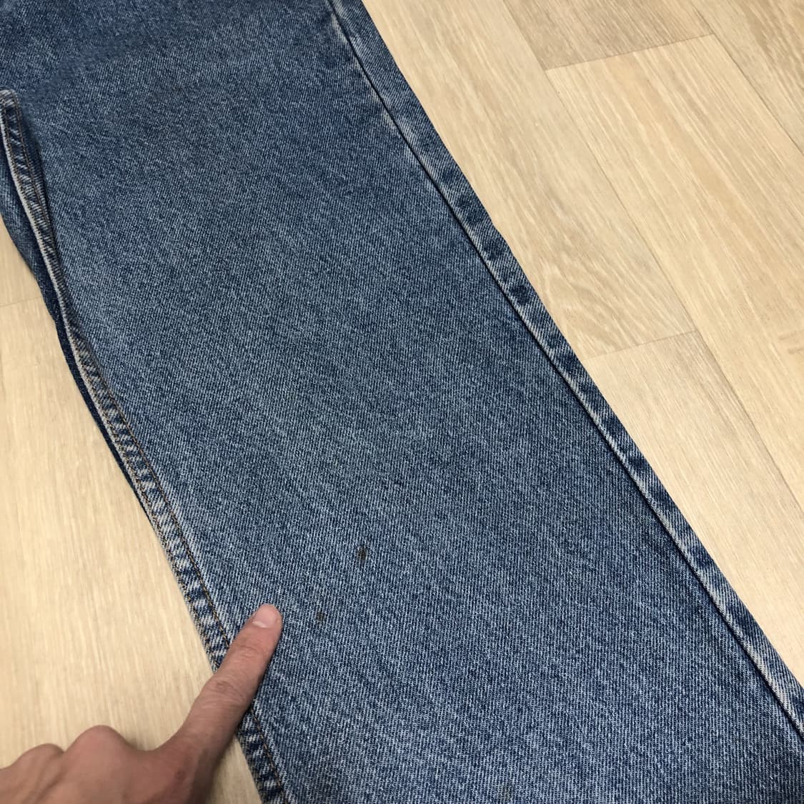 (31) 90's 리바이스 517 미국제 오렌지탭 부츠컷 연청 데님 상품이미지4