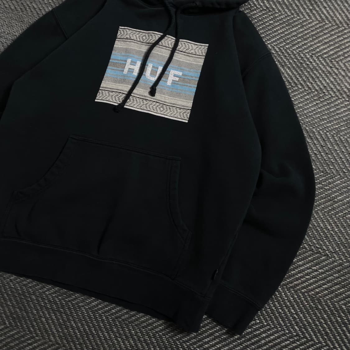 HUF 빅로고 박시핏 블랙 후드 티셔츠y 4520 상품이미지3