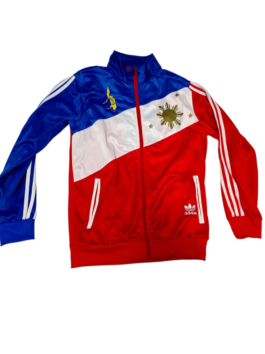 아디다스 필리핀 국대 블루 레드 사선 배색 트랙탑 져지 (실측90-95) 상품이미지1