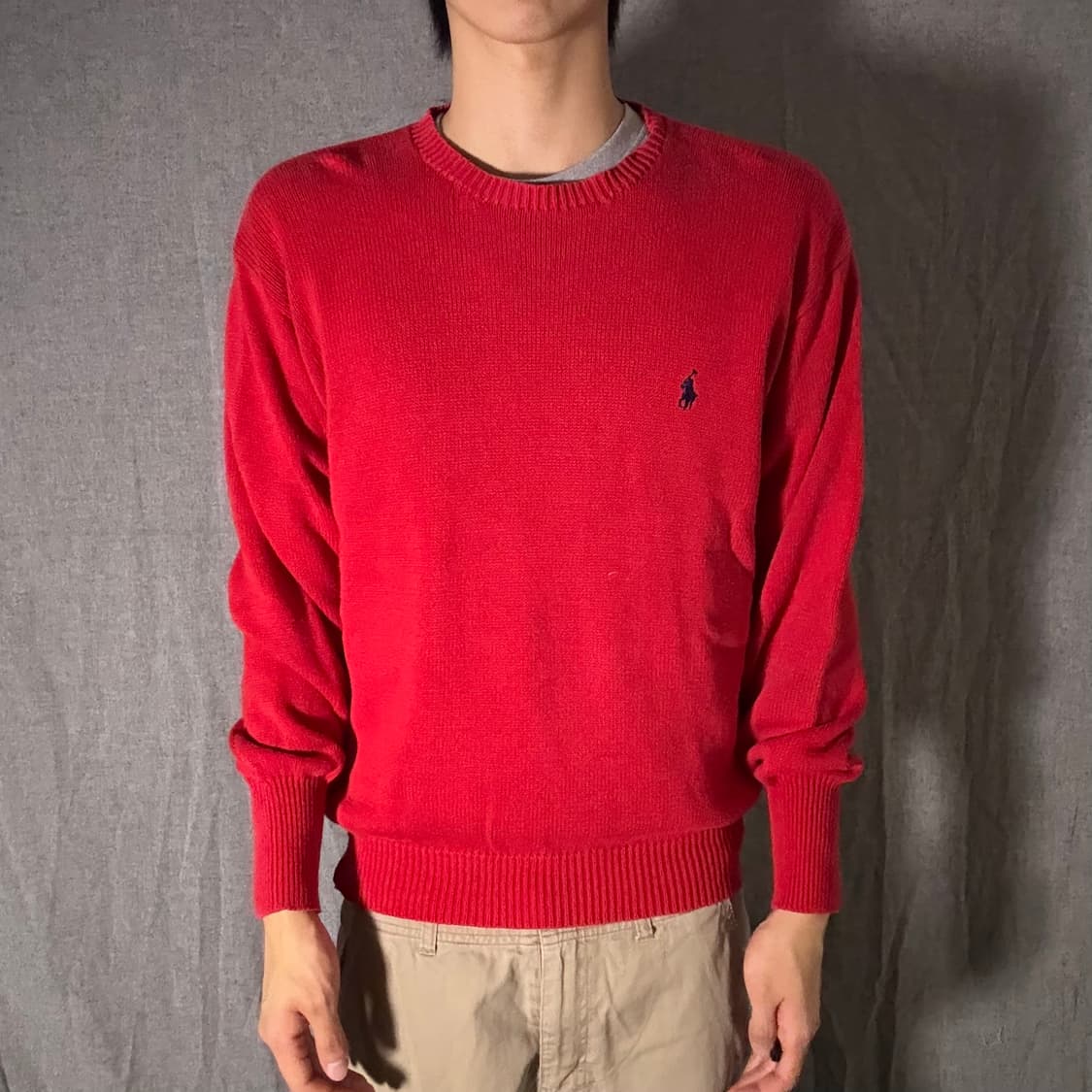 폴로 랄프로렌 레드 니트 90 상품이미지1