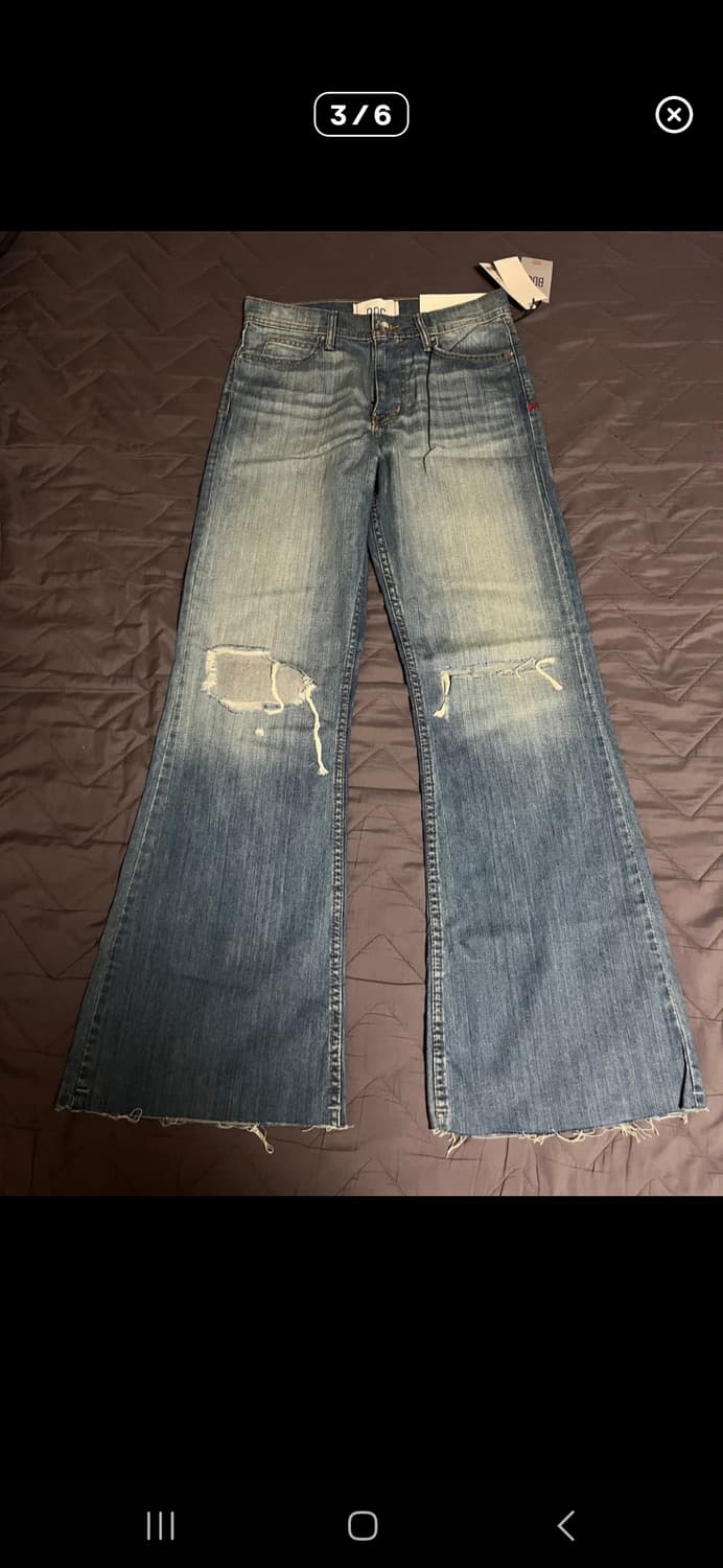 어번아웃피터스 디스트로이드 부츠컷 와이드 데님 상품이미지1