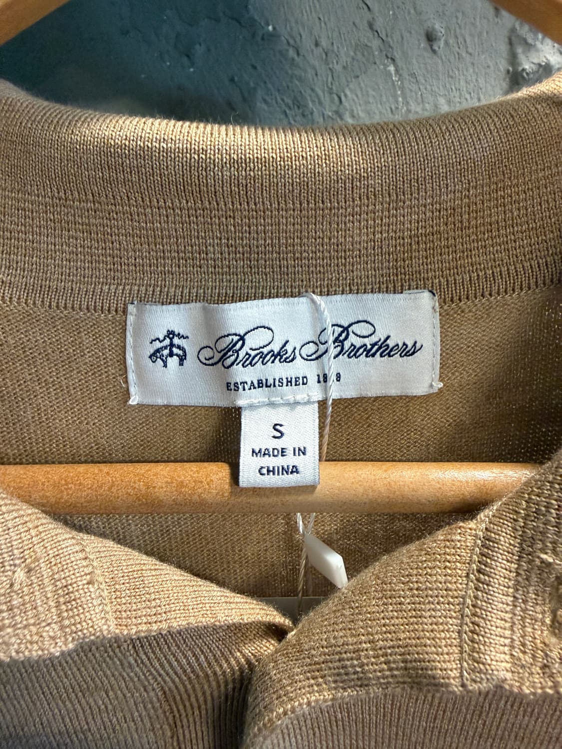 브룩스 브라더스 울 니트 폴로 셔츠 베이지 S 상품이미지4