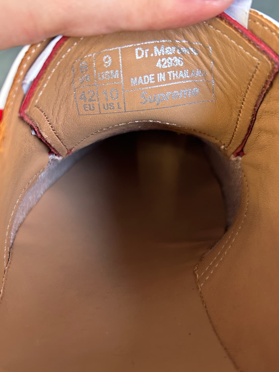 닥터마틴 x 슈프림 1461 스컬 (화이트/레드) 상품이미지3