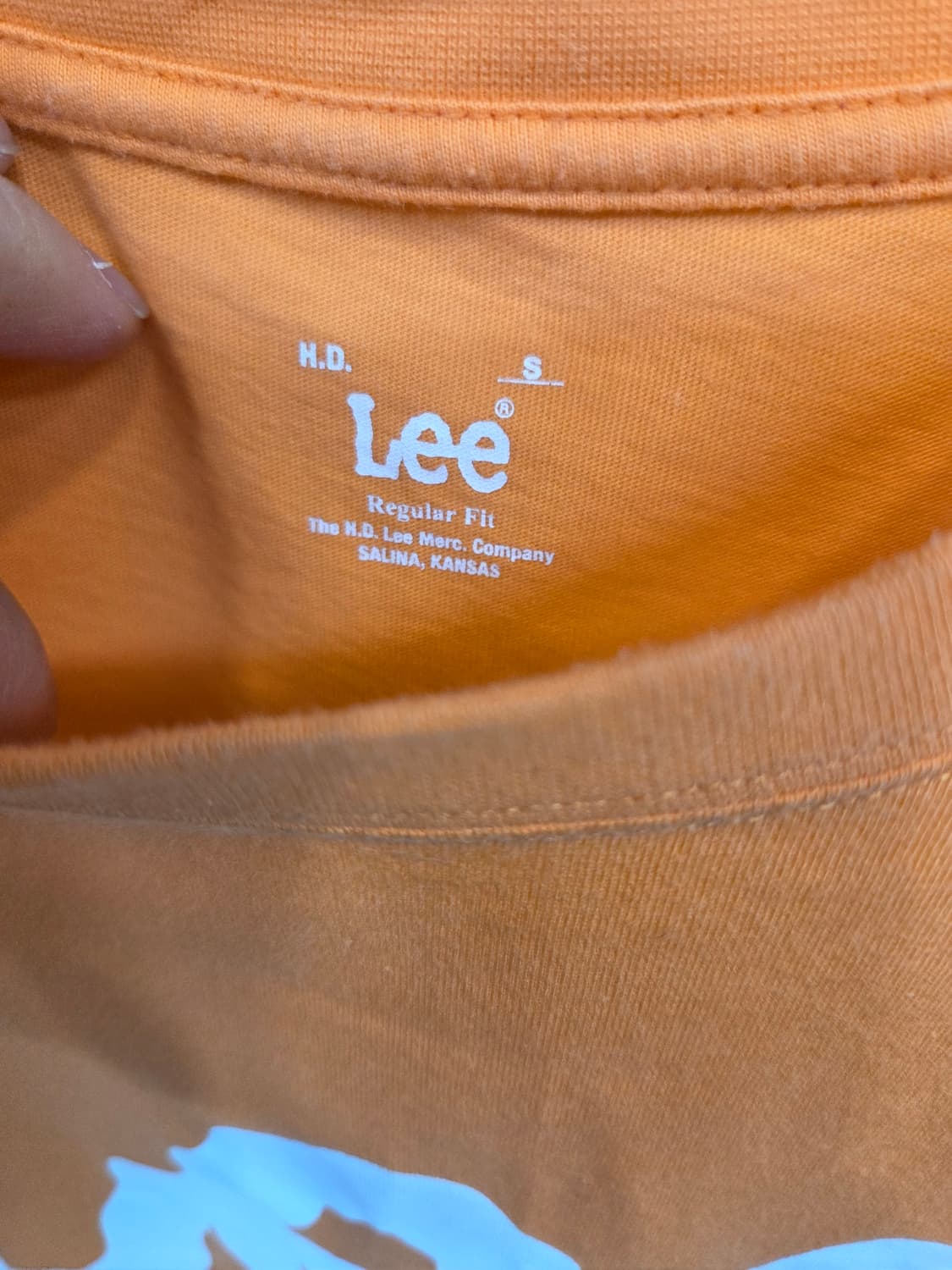 Lee 빅로고 반팔 오렌지 s 상품이미지3