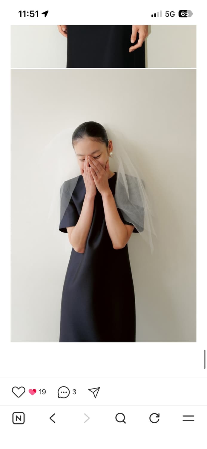 ORR 오르 울 실크 드레스 네이비 상품이미지3
