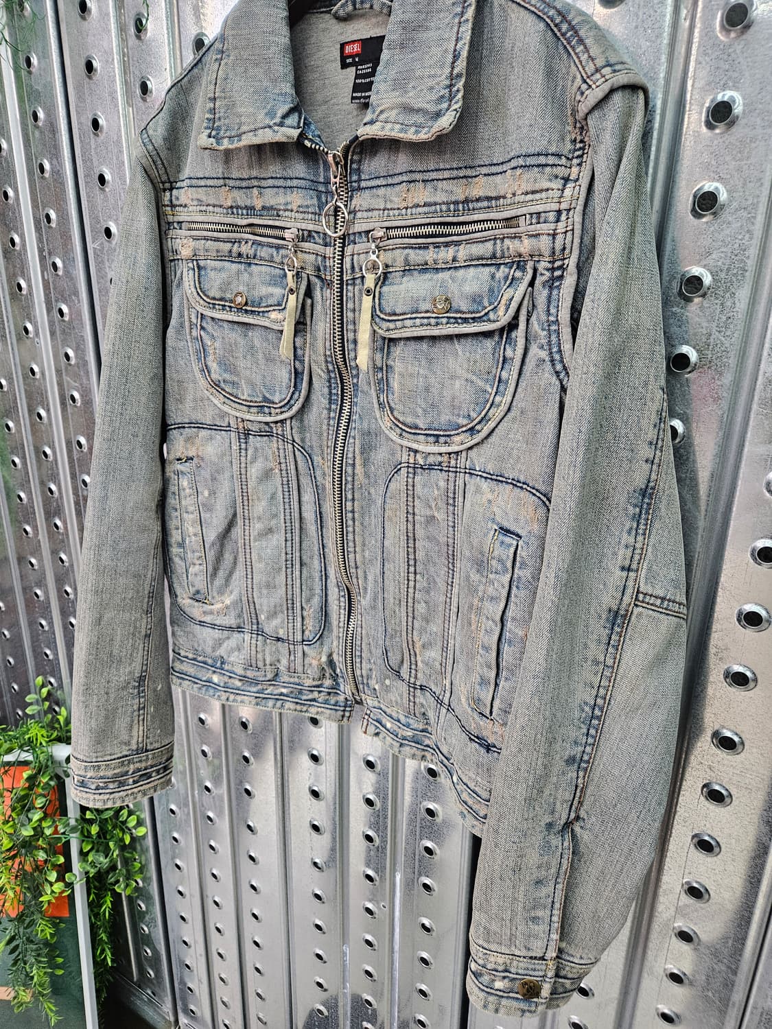 디젤 워시드 바이커 데님 자켓 상품이미지5