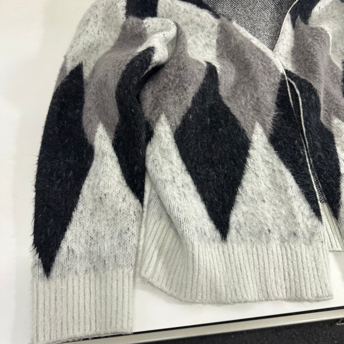 M-L 빈티지 아가일 보카시 가디건 상품이미지2