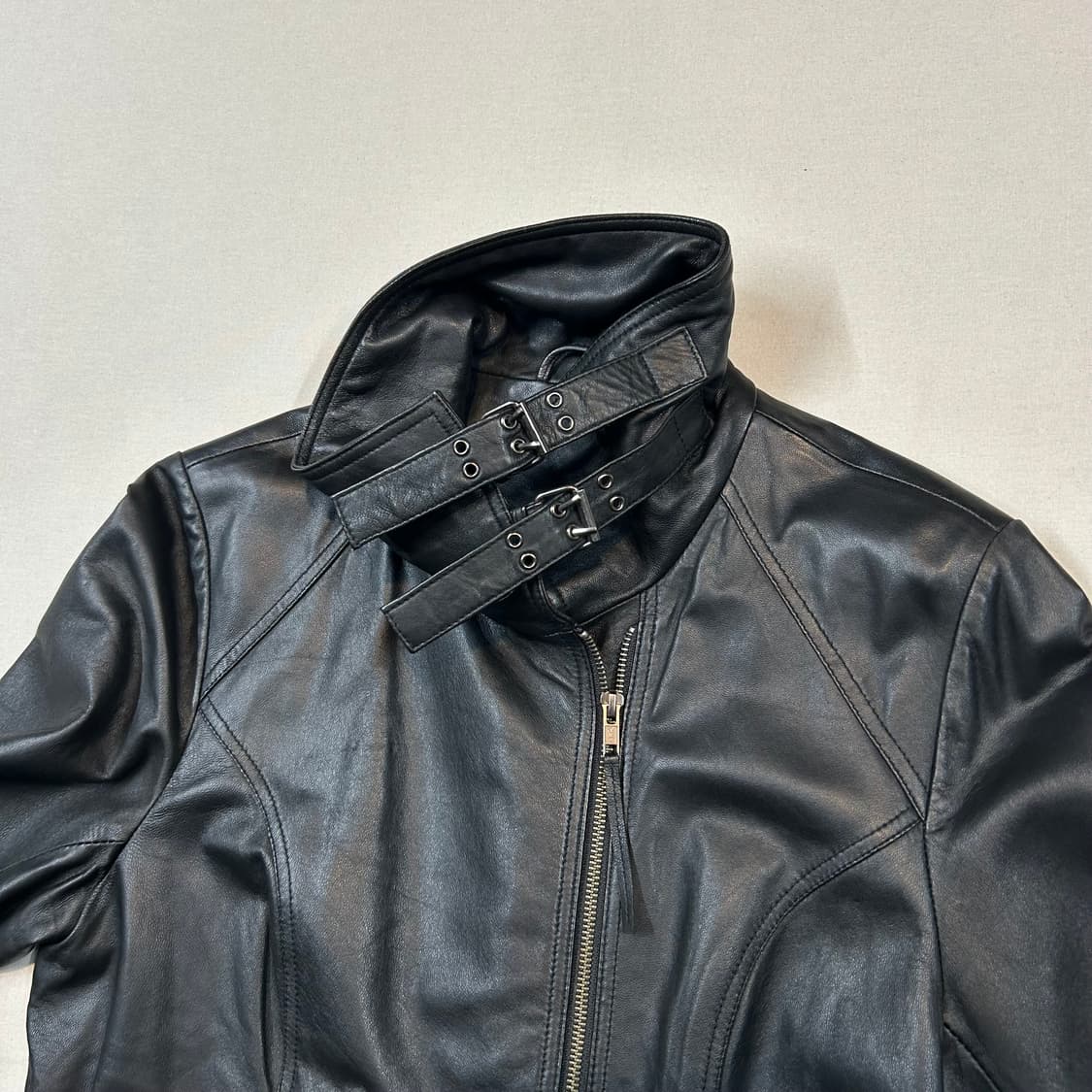 L) 캘빈클라인 양가죽 벨티드 레더 자켓 상품이미지4
