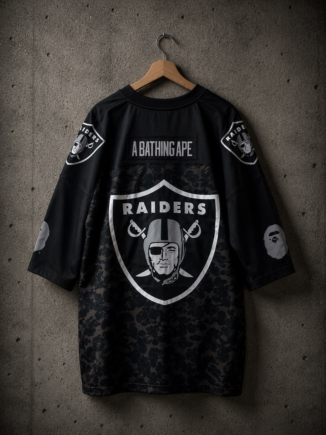 베이프 x 미첼 앤 네스 NFL 오클랜드 레이더스 레거시 저지 블랙 상품이미지2