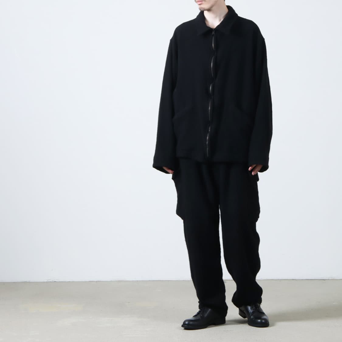 [3]코모리 24AW 축융 울 숏자켓 블랙 상품이미지4