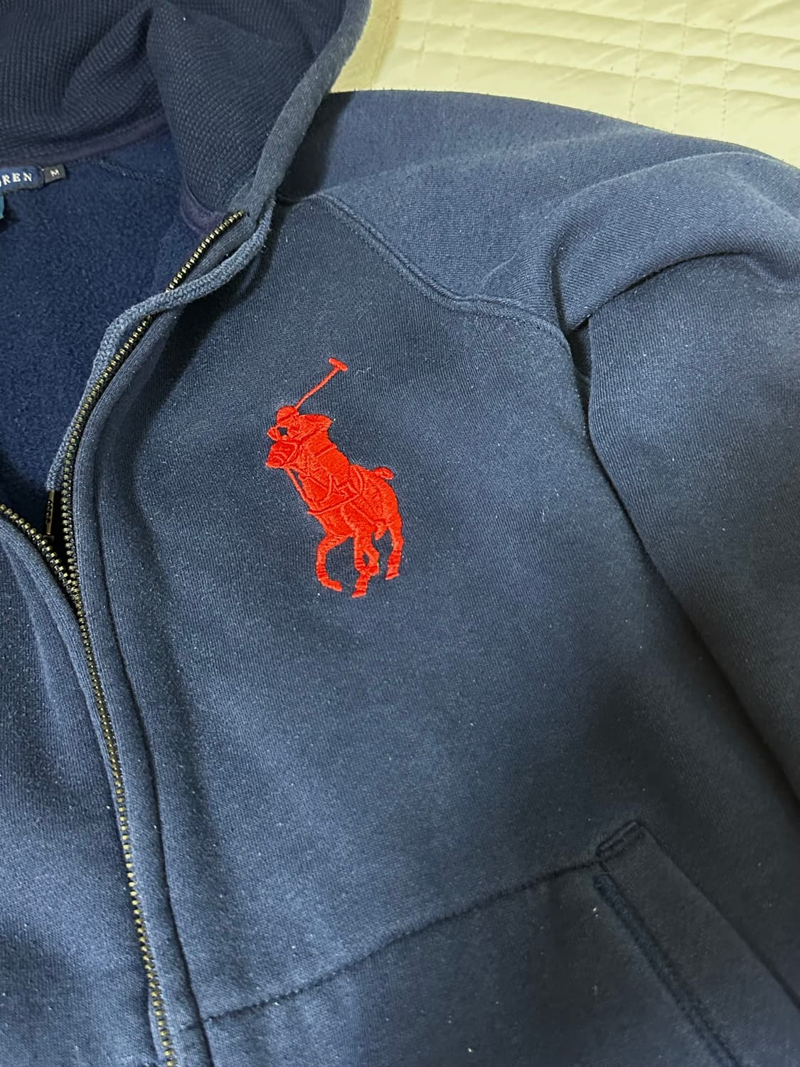 폴로 랄프로렌 빅포니 네이비 레드 후드집업 상품이미지3