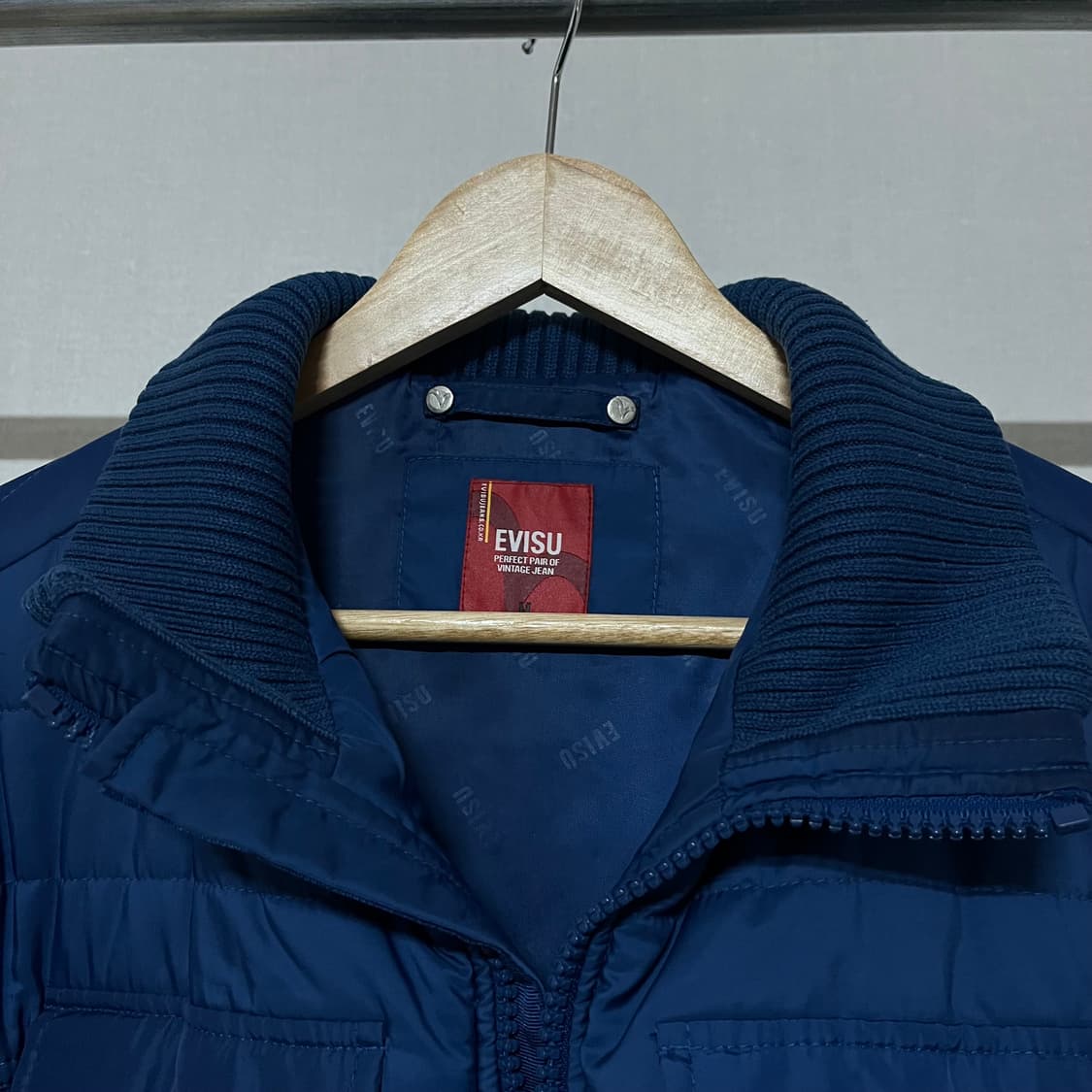 Evisu 블루 퀼팅 자켓 M 상품이미지3