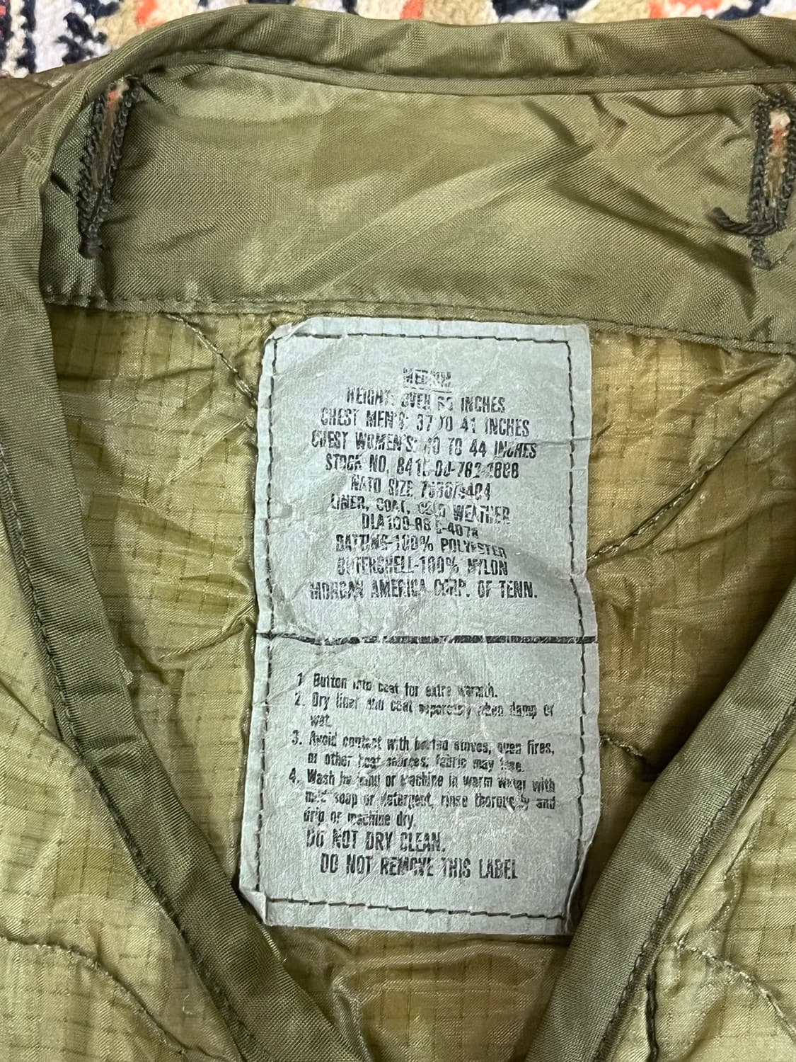 [M] M65 OG 필드자켓 내피 라이너 상품이미지3