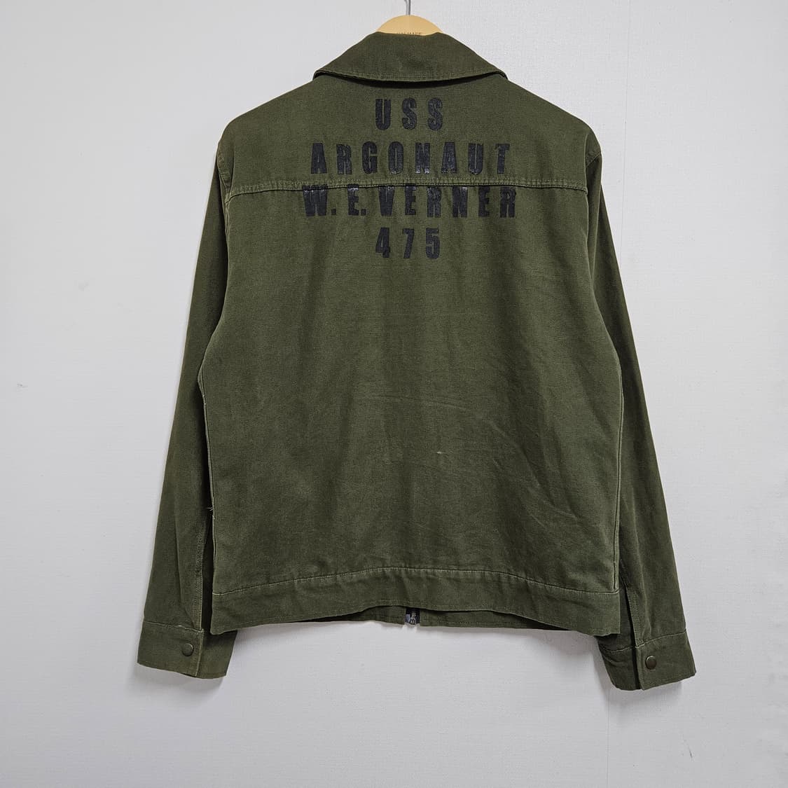 L 100) 패치 빈티지 블루종 카키 상품이미지3