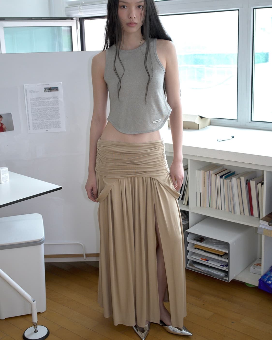 (새상품) 오버듀플레어 draped turn over skirt 스커트  상품이미지2