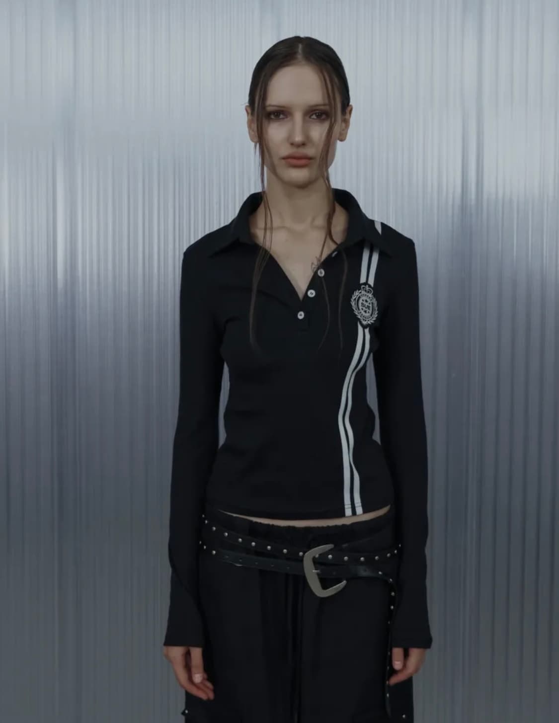 셋업이엑스이 waffle line collar tee  상품이미지1