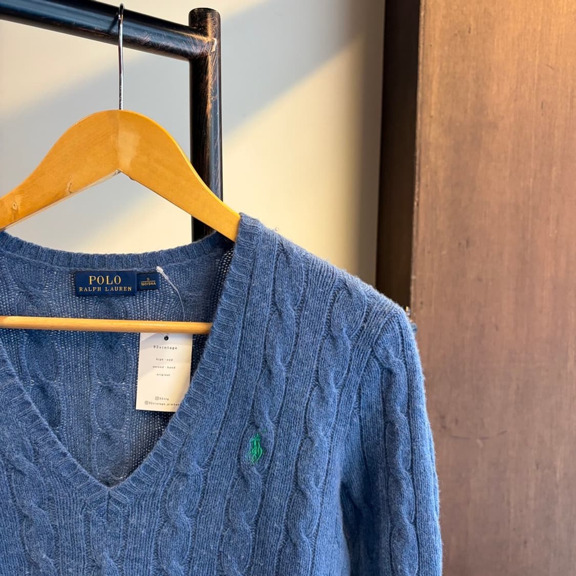 15890 - 폴로 랄프로렌 스카이블루 케이블 울 니트 (울 90% 캐시 상품이미지3