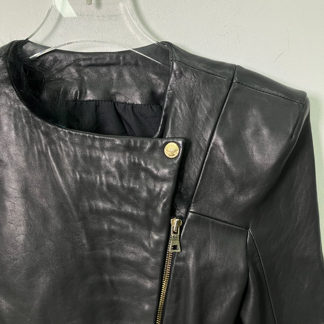 VTG 빈티지 블랙 퍼 트리밍 램스킨 코트 66 상품이미지5