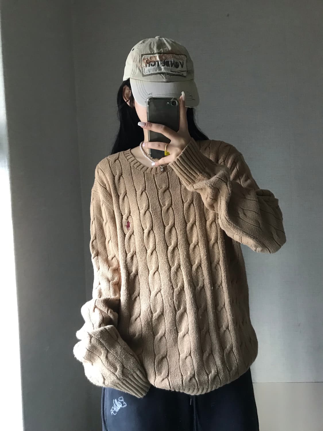 폴로 베이지 케이블 니트 상품이미지3