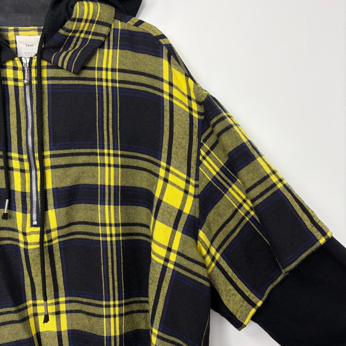 네임 레이어드 후드 하프집 카라 티셔츠 상품이미지5