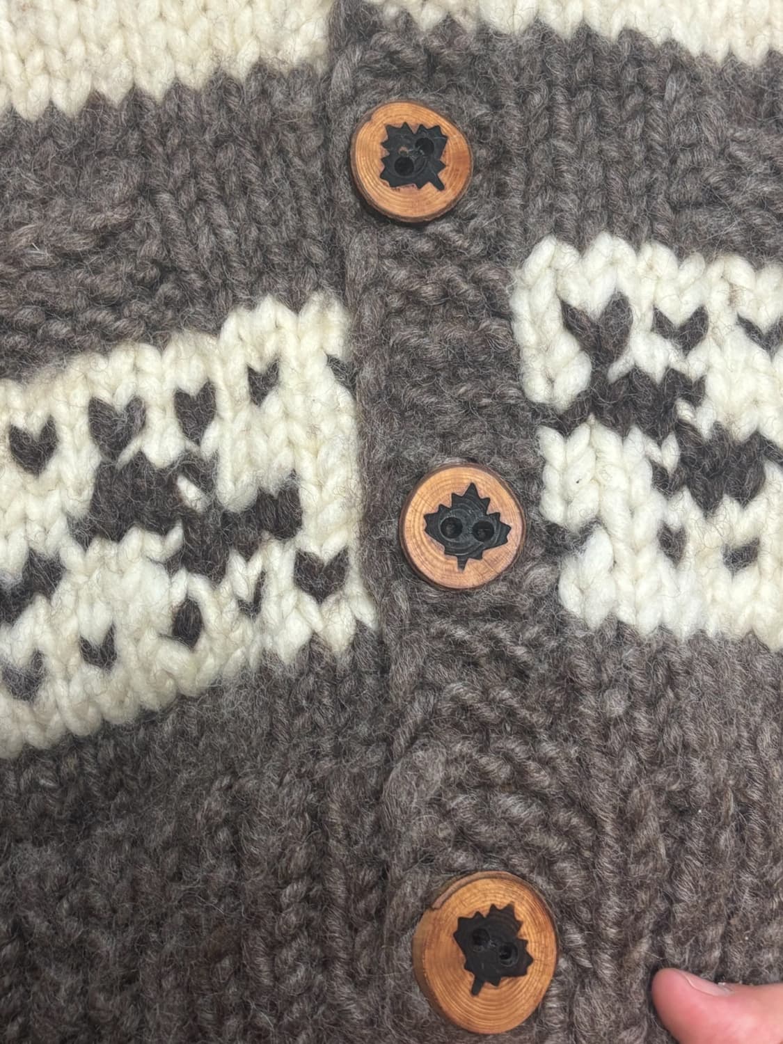 캐나다 빈티지 코위찬 헤비 울 니트 가디건 상품이미지10