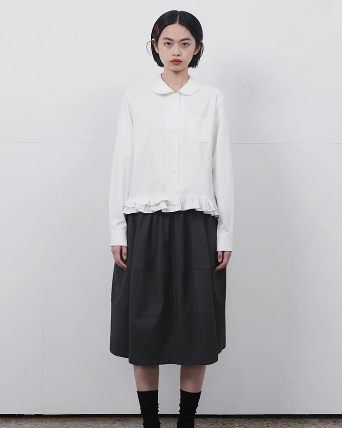오헤시오 프릴 포켓 블라우스 상품이미지2
