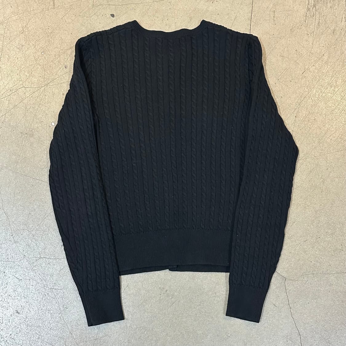 XL 폴로랄프로렌 여성용 블랙 케이블 가디건 상품이미지3