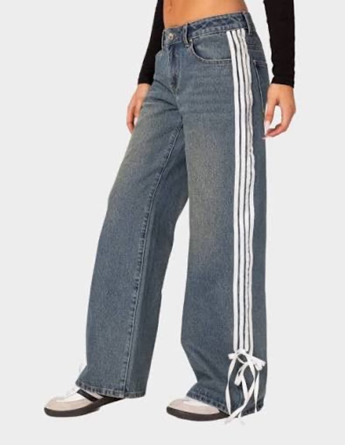 edikted 에딕티드 로우라이즈 리본 진  상품이미지3