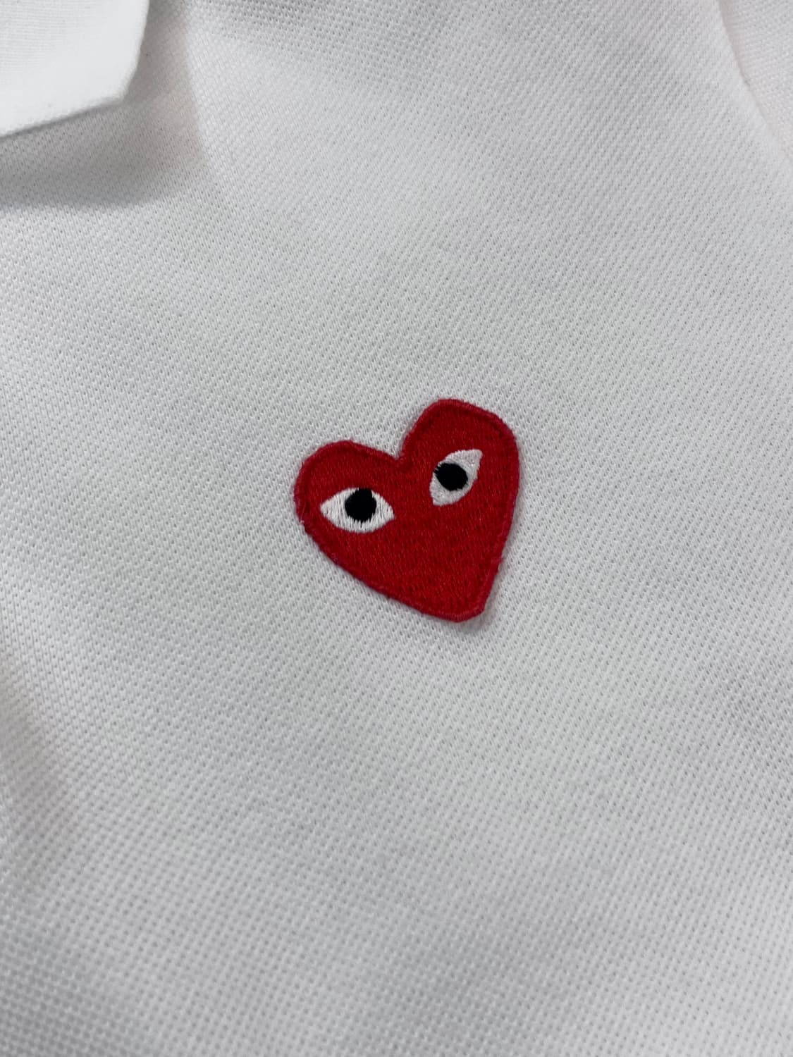 꼼데가르송 카라 반팔 티셔츠 화이트 S   #csz3193 상품이미지4