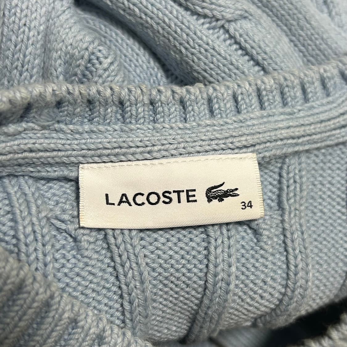 라코스테 스카이블루 소라 케이블 반팔 니트 가디건 90 상품이미지9