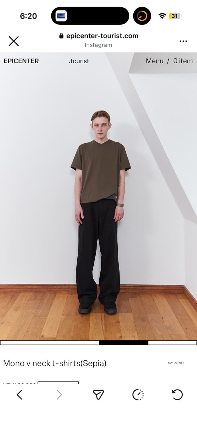 에피센터투어리스트 반팔 Mono v neck t-shirts(Sepia) 상품이미지2