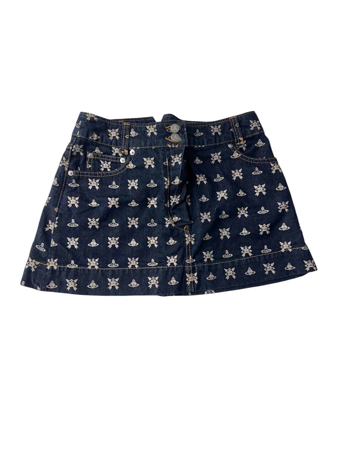 비비안웨스트우드 레드라벨 orb 디아망떼 스컬 데님스커트 상품이미지2