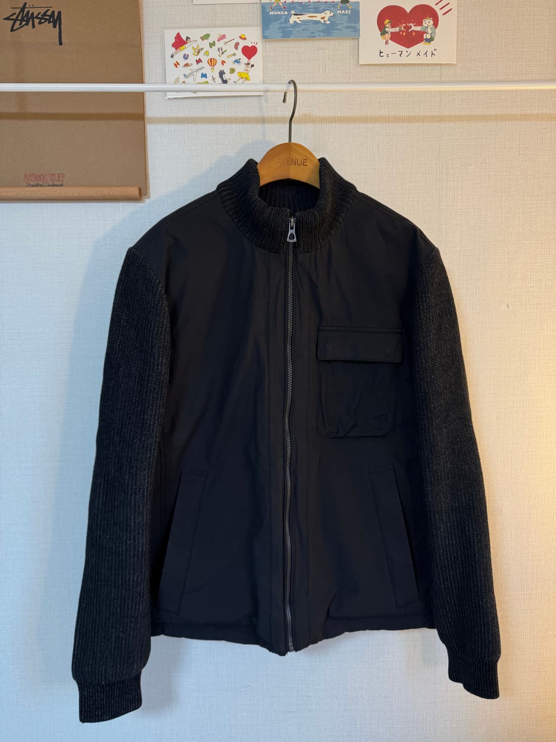 [L]시리즈 구스다운 니트패치 패딩 자켓 상품이미지1