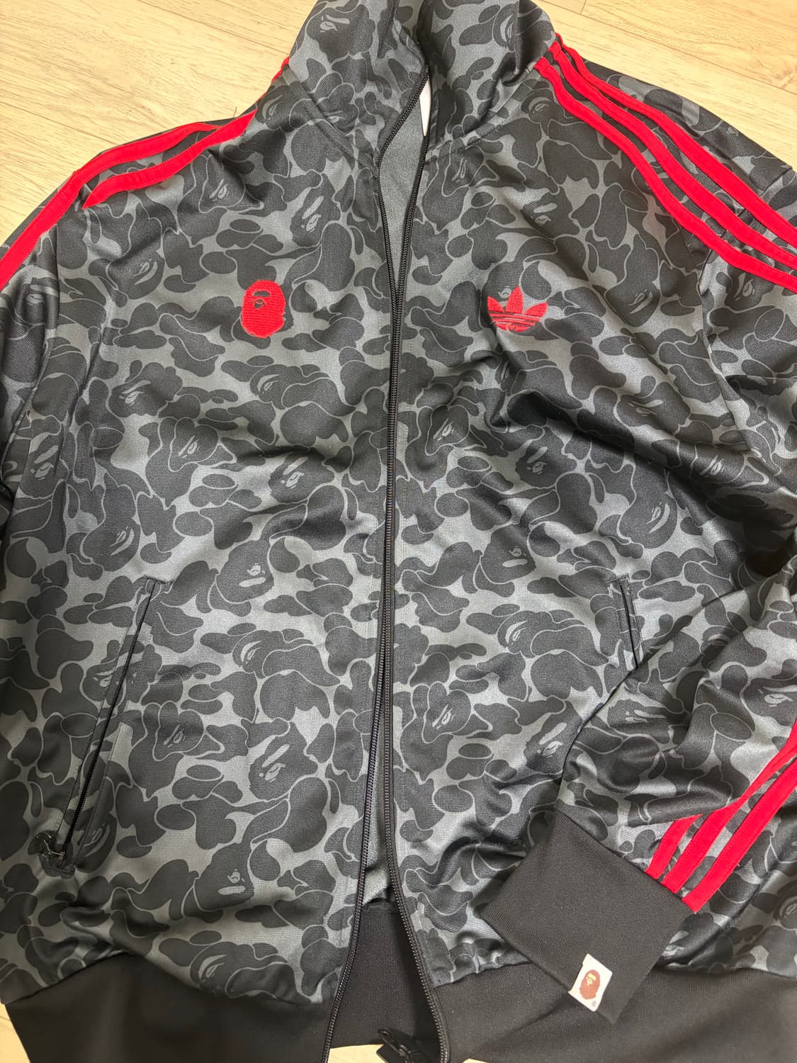 아디다스 x 베이프 올오버 프린트 트랙 탑 블랙 XL 상품이미지1