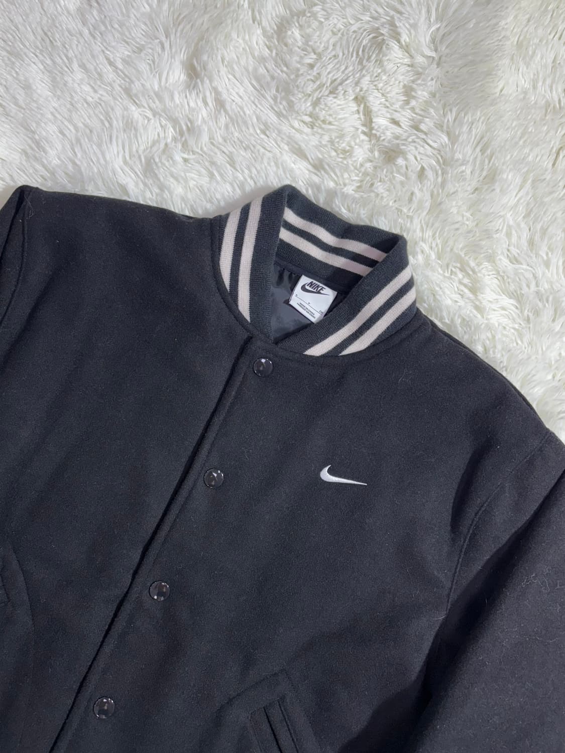 나이키 블랙 울 스우시 바시티 자켓  상품이미지4