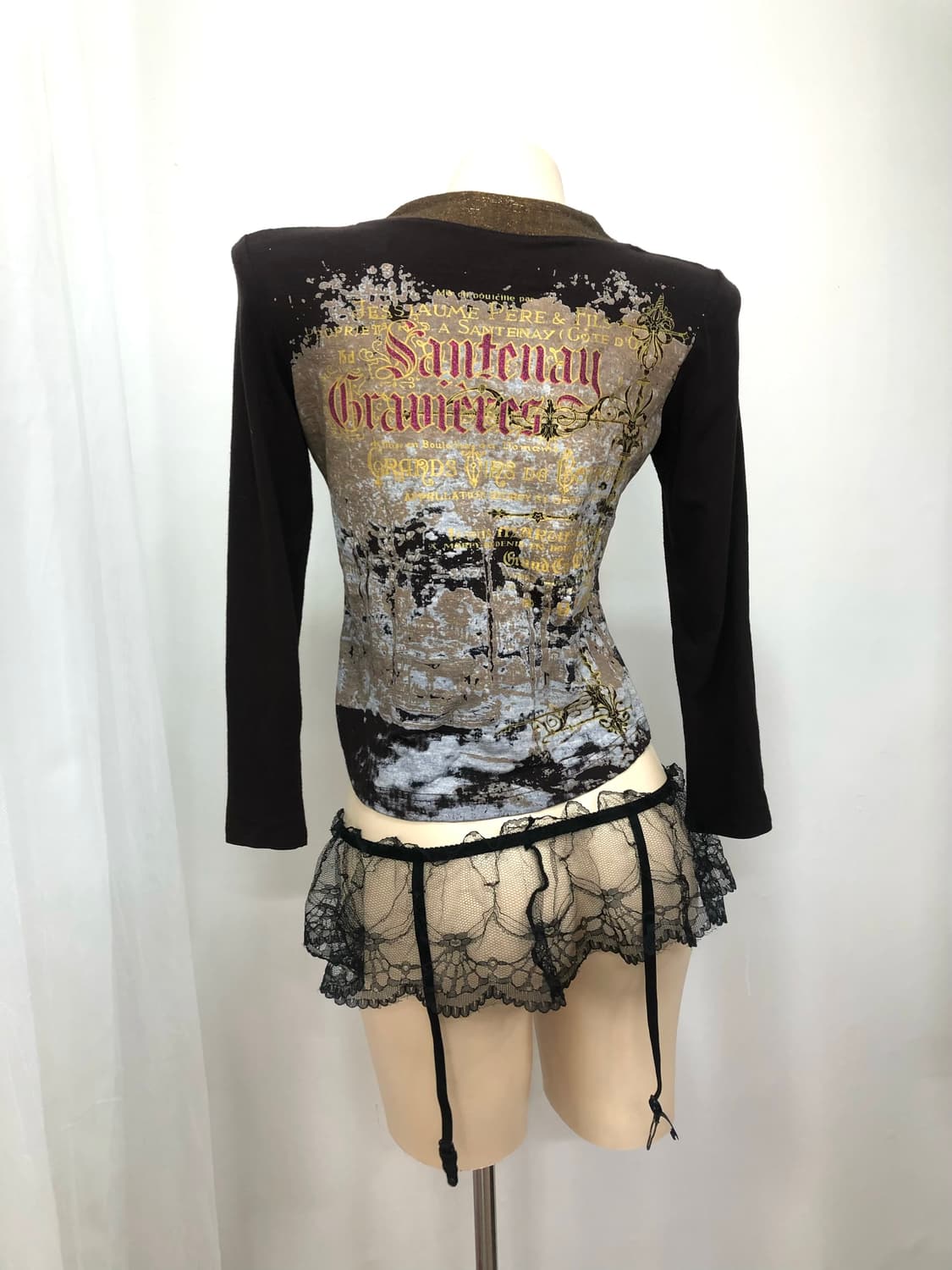 brown grunge graphic long sleeve 상품이미지2