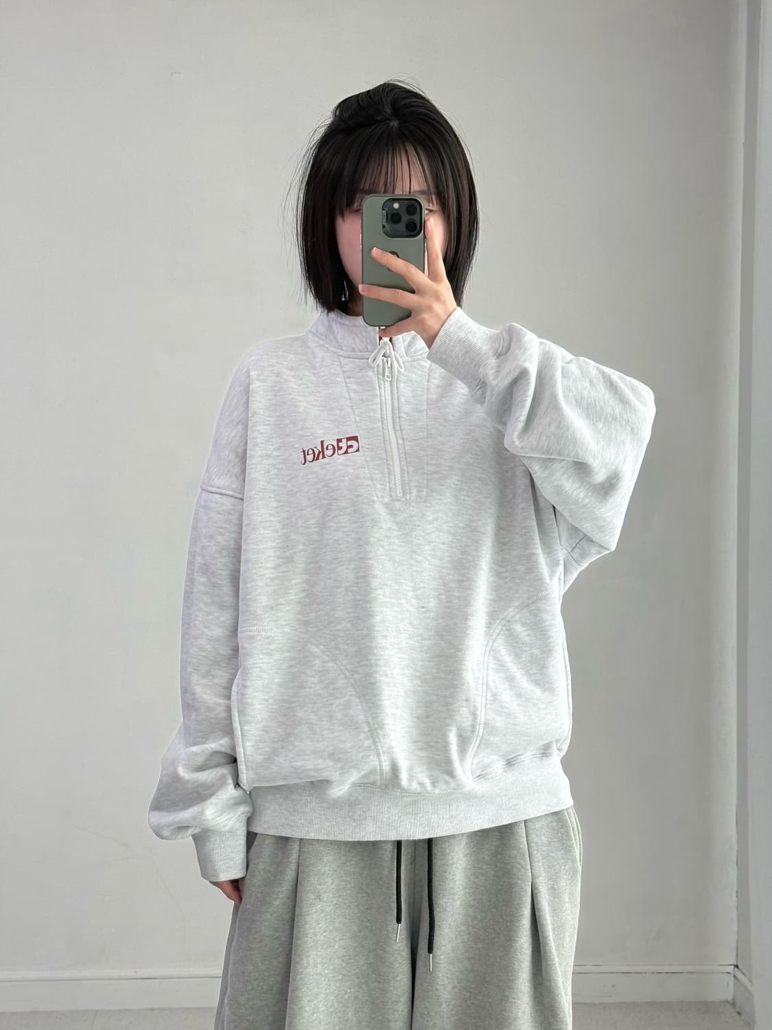 테켓 멜란지 코튼 반집업 상품이미지3