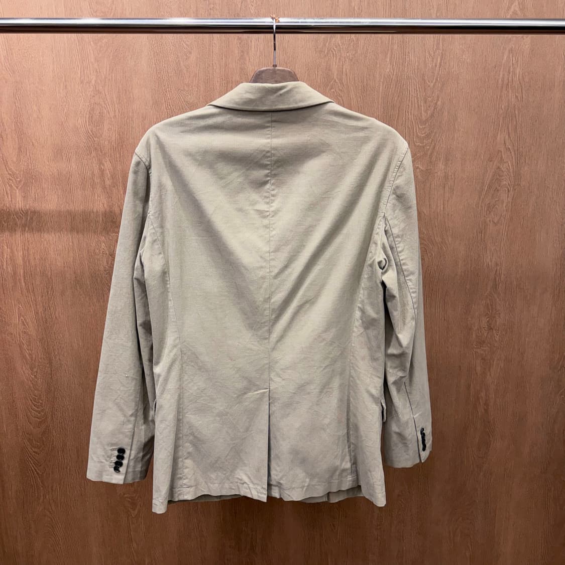 아르마니 익스체인지 싱글 블레이저 자켓 로고 패턴 안감 디테일 베이지 상품이미지3