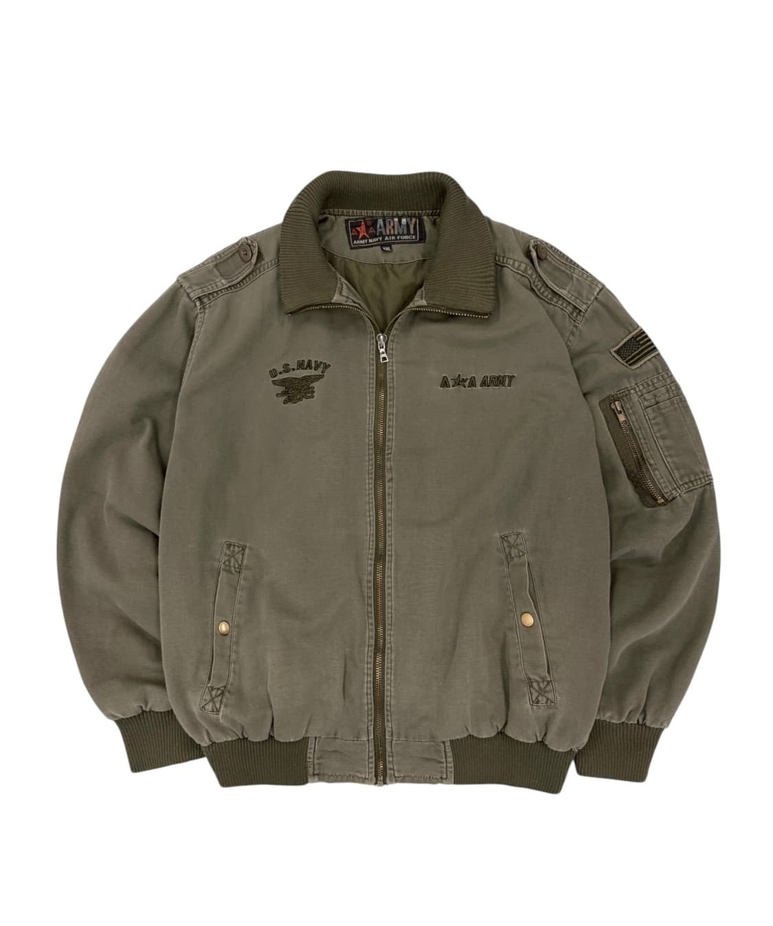 US NAVY 미군 밀리터리 자켓 카키 (2XL) 상품이미지1