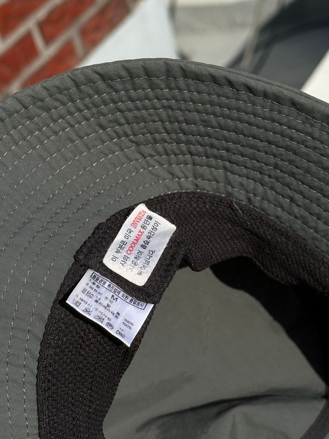 [M] 노스페이스 로고 그레이 버킷햇 모자 상품이미지6